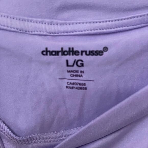 Charlotte Russe Lavender Crop Top with Print Latina. Size Large - Picture 3 of 6